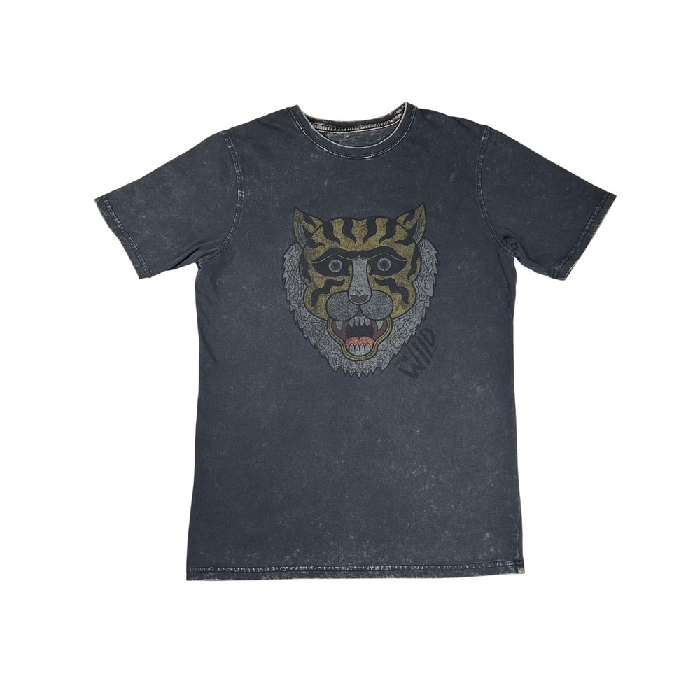 Mossimo Supply Co Kids Tiger‎ Graphic Tee Faded Black Mineral Wash Size L 12/14